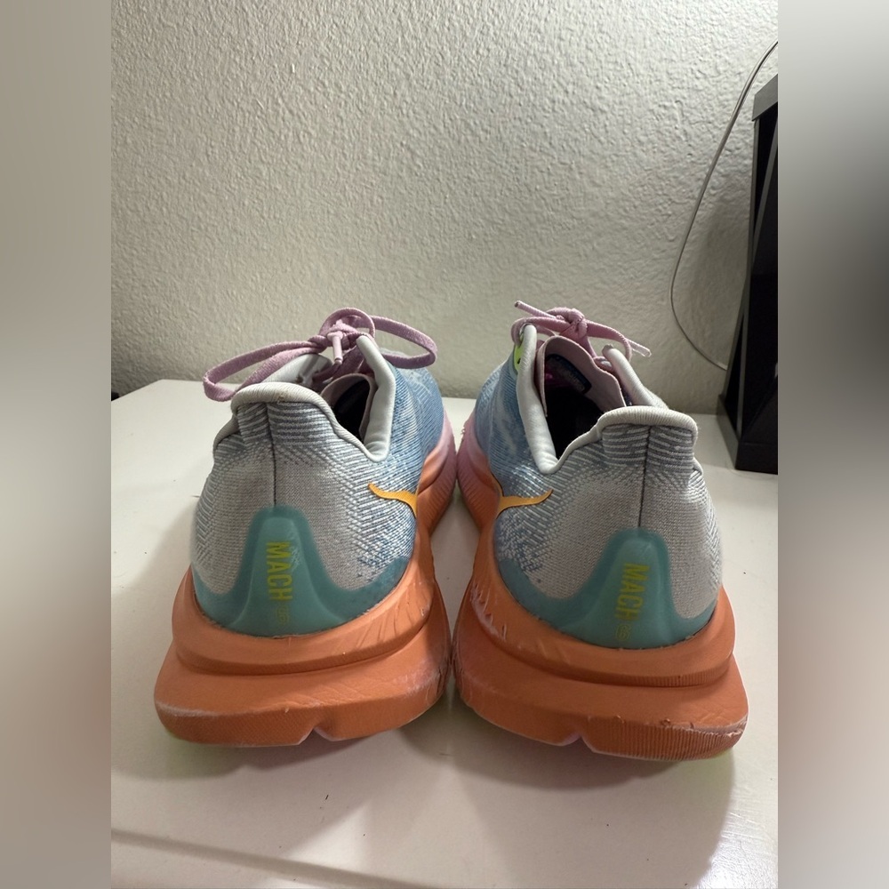 Hoka women size 10 Mach 6 Women's Blue and Pink Athletic Shoes - Picture 3 of 9